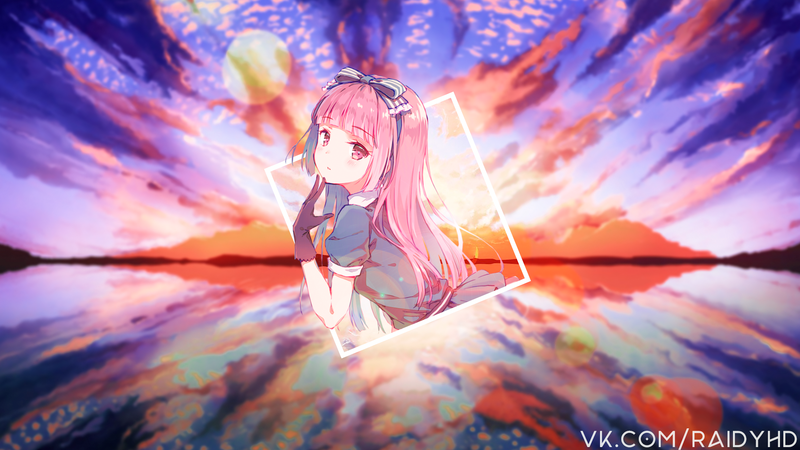 壁纸分享！画中画模式的二次元少女高清壁纸