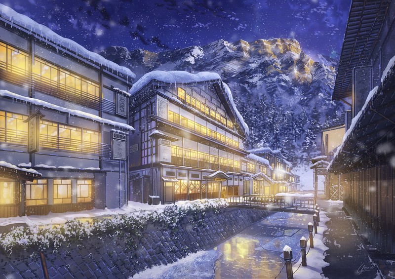 冬夜雪山动漫壁纸合集
