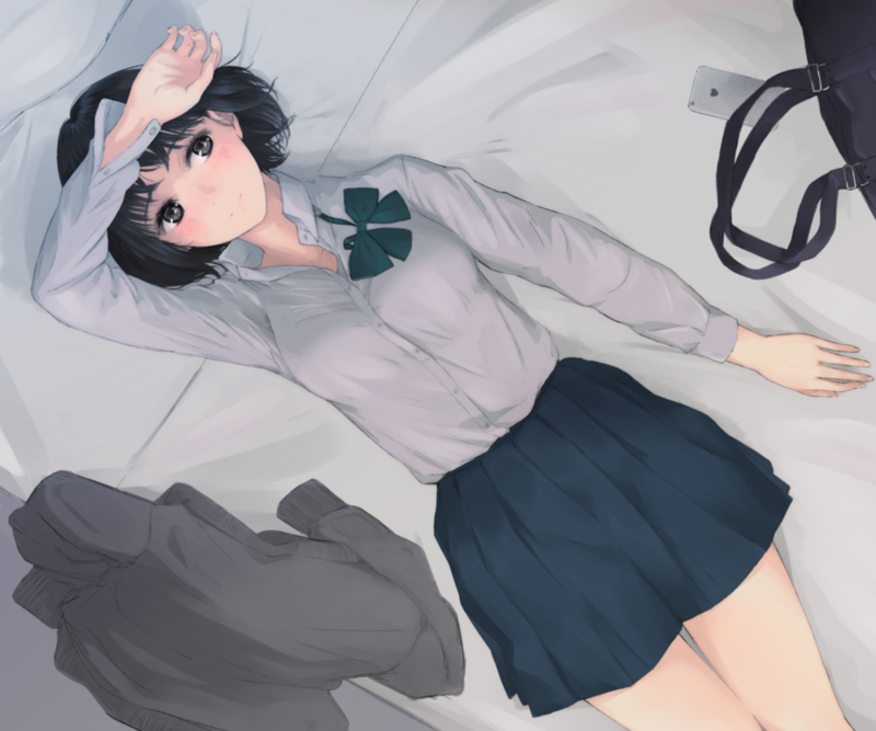 黑发短裙动漫少女壁纸合集