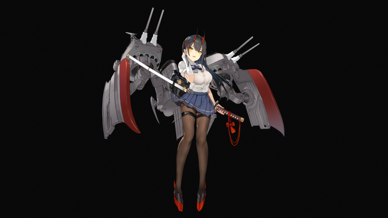 碧蓝航线铃谷同人壁纸合集 长发黑发恶魔娘校服造型太绝了