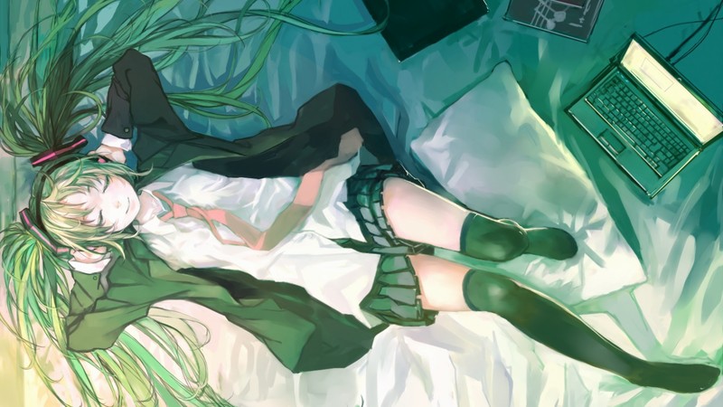 动漫躺卧少女高清壁纸合集