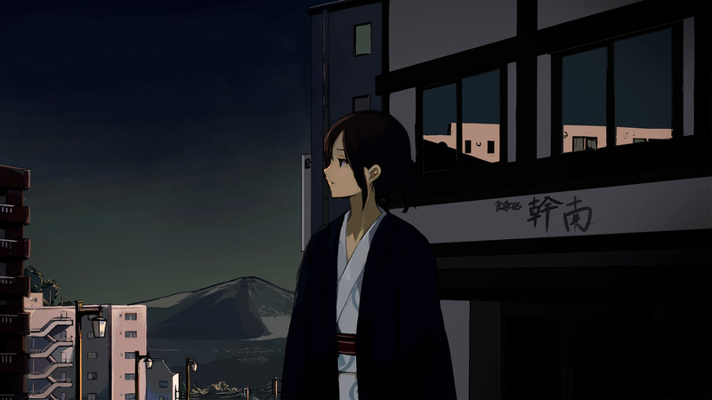 这组动漫壁纸里的和风少女太绝了