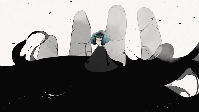 闭眼动漫少女壁纸！《GRIS》游戏艺术图太治愈了