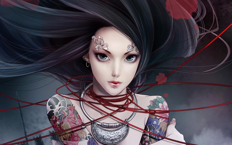 绝美的动漫纹身少女高清壁纸合集