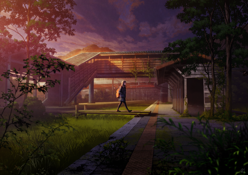 动漫少女壁纸合集 戳进看氛围感拉满的校园少女与天空