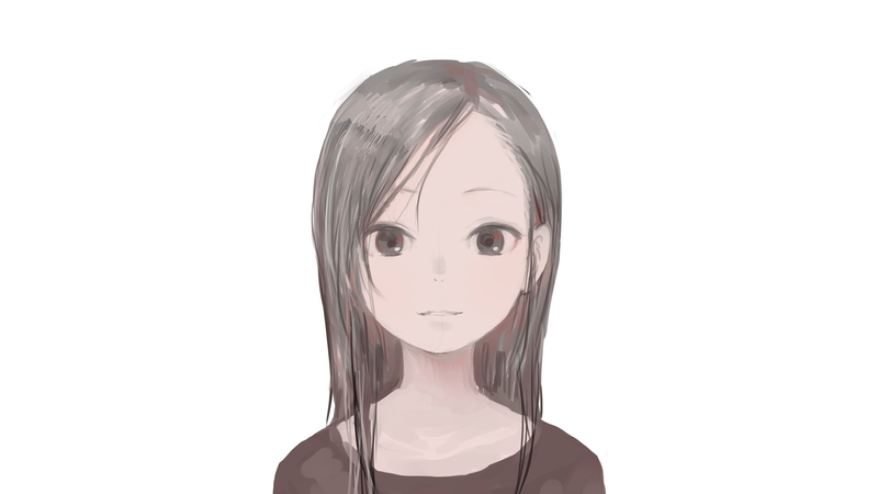 超绝可爱二次元少女壁纸合集 灰白极简背景美到心巴上