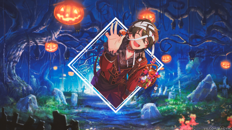 画风可爱的动漫画中画壁纸 南瓜少女氛围感拉满