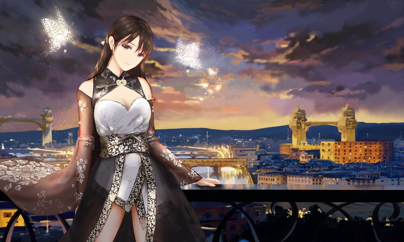 绝了！这套二次元壁纸居然把少女和蝴蝶玩出花了