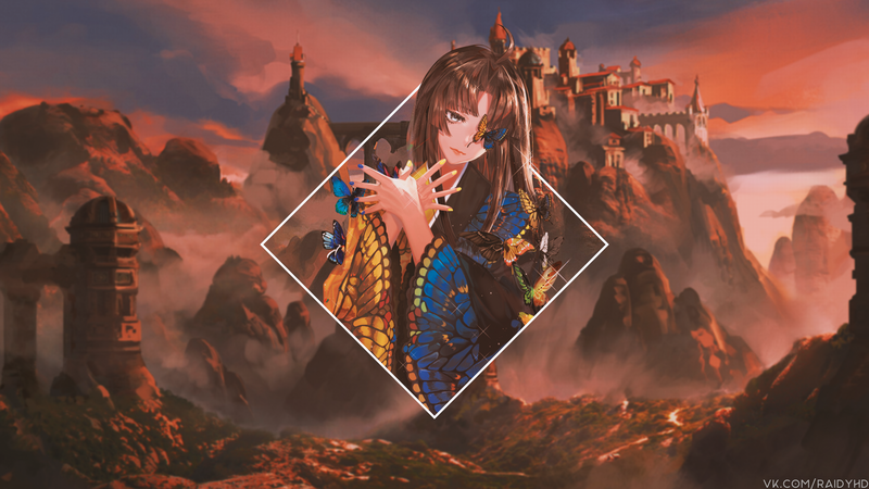 绝美二次元少女壁纸 画中画梦幻场景