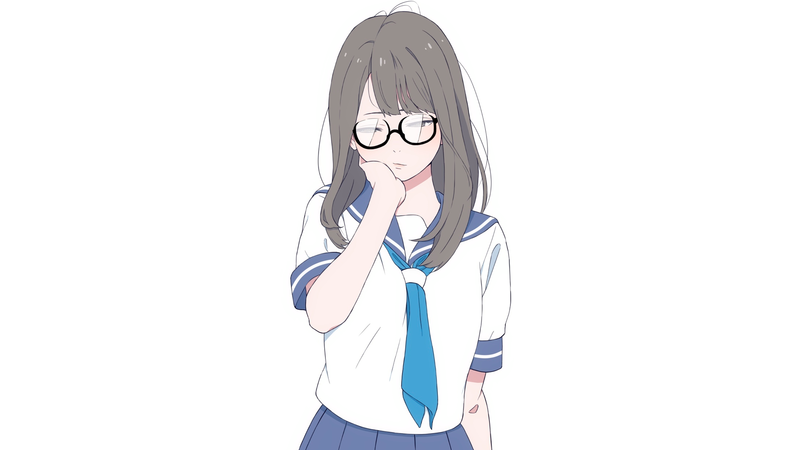 戴眼镜校服少女壁纸合集