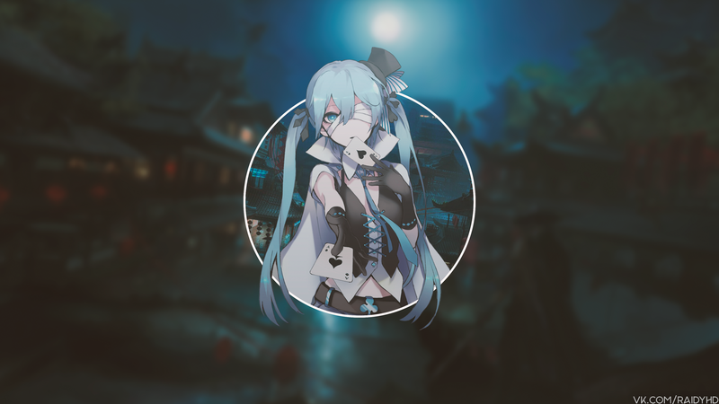 二次元少女画中画壁纸合集！初音未来扑克主题壁纸拉满氛围感