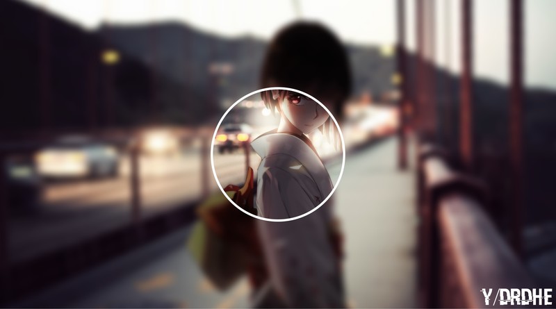 二次元少女画中画模糊效果高清壁纸