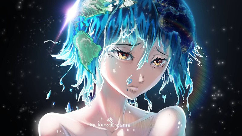 地球娘动漫少女高清壁纸