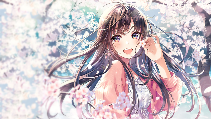 森仓圆 樱花动漫少女 高清壁纸