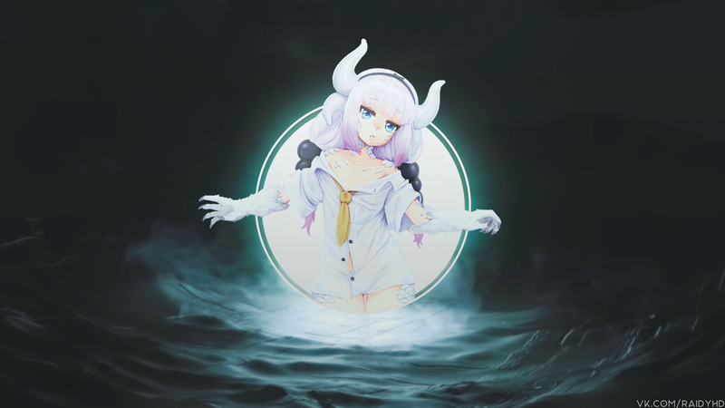 超绝二次元壁纸合集！带角蓝眼少女的画中画视觉盛宴