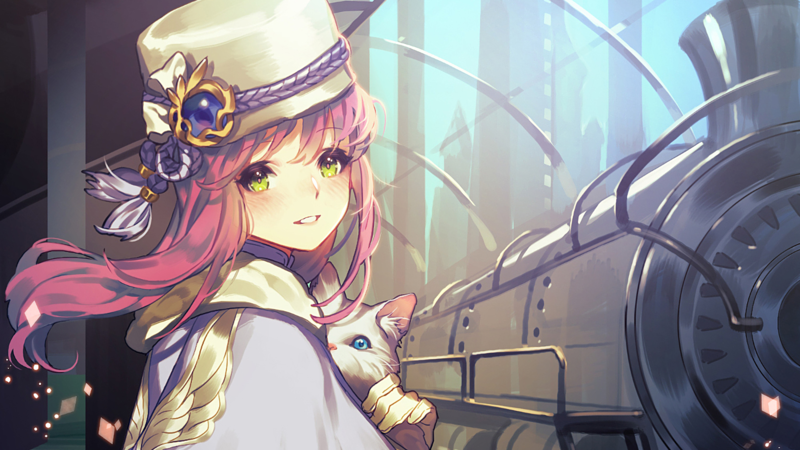 多款戴帽动漫少女与火车主题高清壁纸