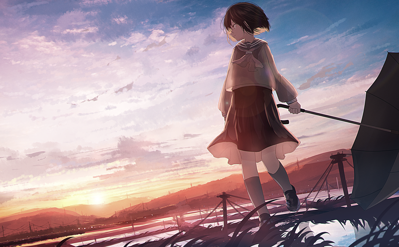 撑伞少女漫展壁纸合集