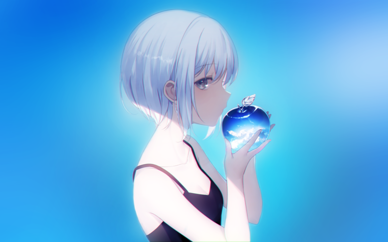 青调渐变风动漫少女壁纸合集