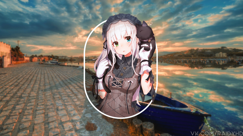 快看！这些异瞳动漫少女壁纸太绝了 还有黑猫元素哦