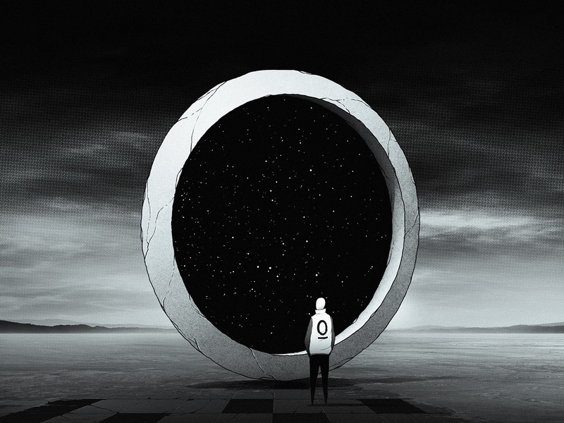 这款黑白动漫数字艺术壁纸太绝了