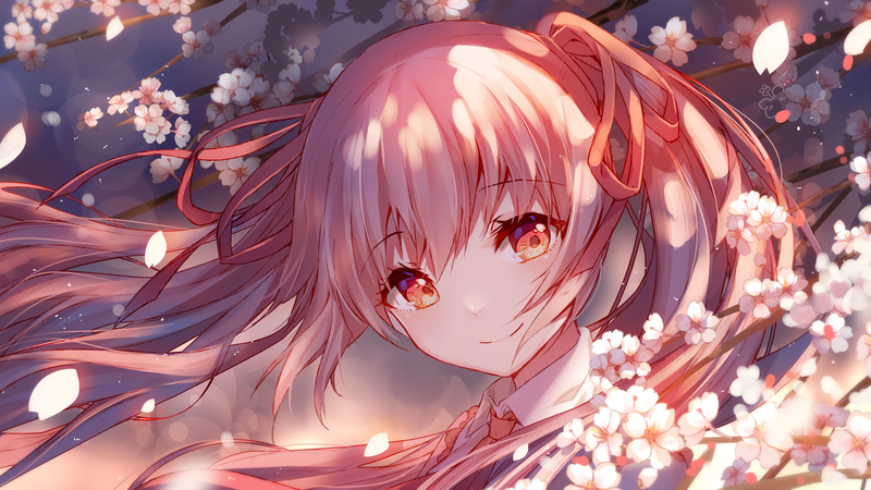 这款初音未来粉发红眸笑颜壁纸太绝了