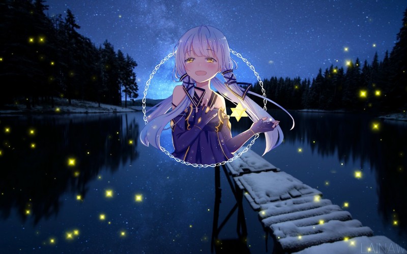 霓虹星光下的动漫少女壁纸合集