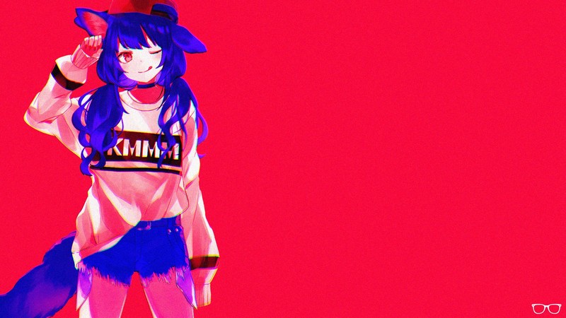 猫娘壁纸合集 红蓝配色超吸睛