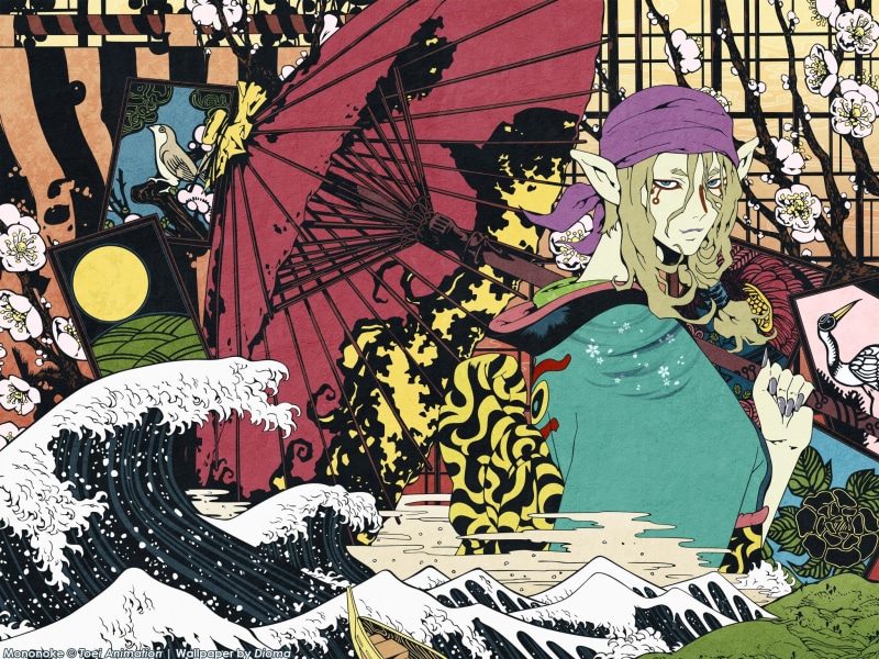 动漫风妖怪伞艺创作出彩作品 神奈川主题伞作壁纸