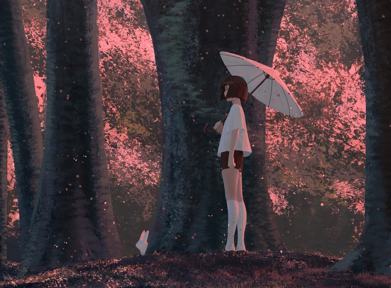 四组二次元原创少女插画作品