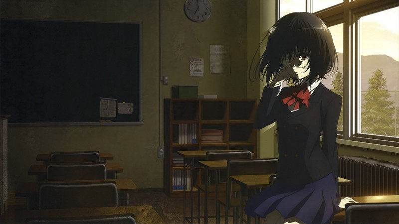 动漫《Another》见崎鸣 教室校服高清壁纸