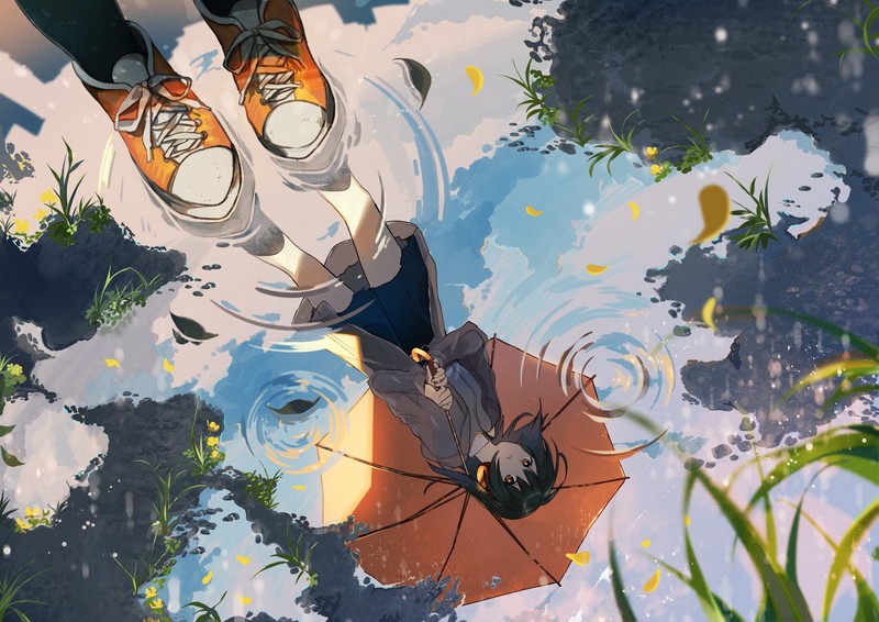 雨中少女壁纸合集