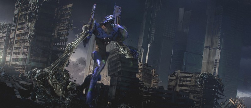 新世纪福音战士初号机 废墟主题动漫壁纸