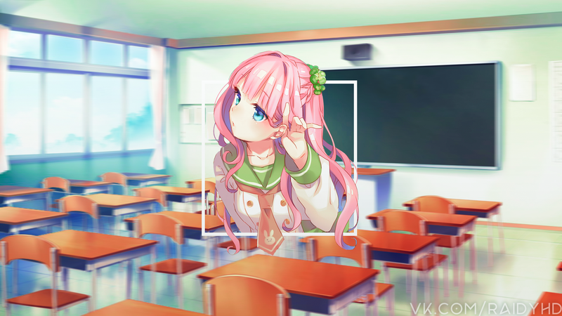 这款画中画风格的动漫少女壁纸太绝了