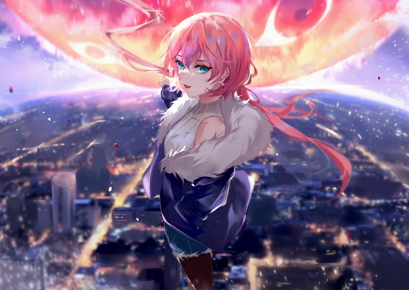 《第七史诗手游角色同人涂鸦壁纸 带月亮元素的动漫少女合集》