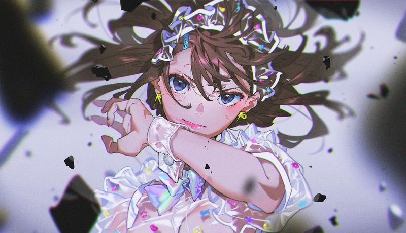 深棕发色蓝眼长发少女壁纸合集