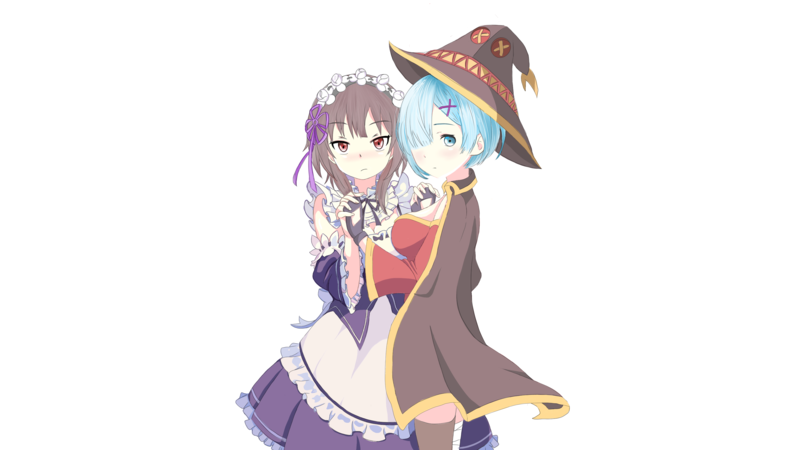 拉姆&惠惠跨次元同框！两款异世界人气少女的同人壁纸合集