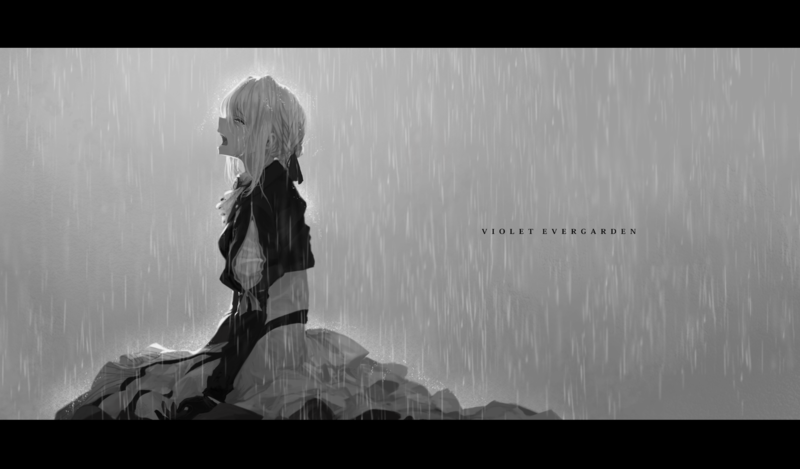 紫罗兰永恒花园壁纸合集！黑白落泪少女雨中戳中泪点