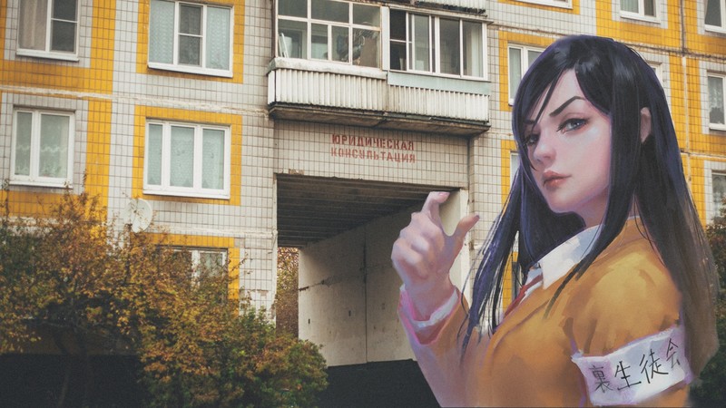 绝美的赛博都市二次元少女壁纸