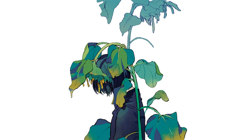 一组emo感极简风二次元少女壁纸