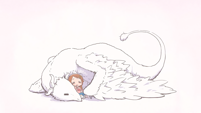 小林家的龙女仆 康娜卡姆依 纯白背景龙系动漫壁纸