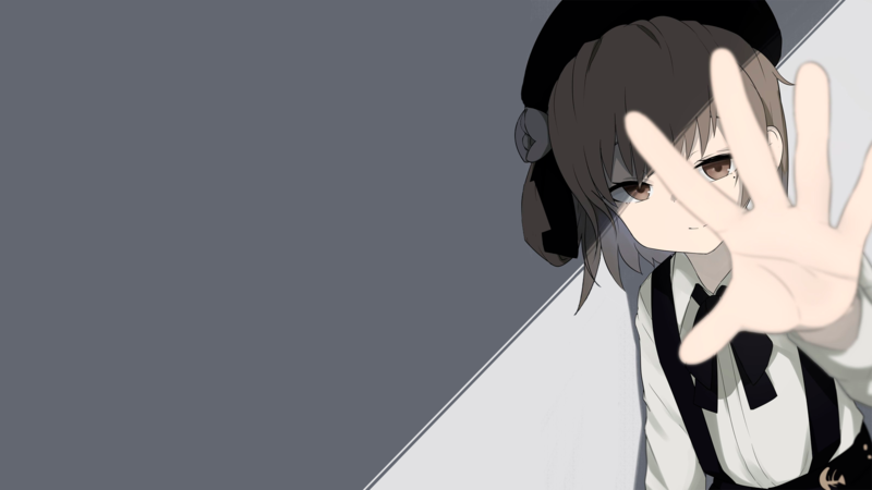 少女动漫壁纸合集 吊带袜灰色暗影简约背景