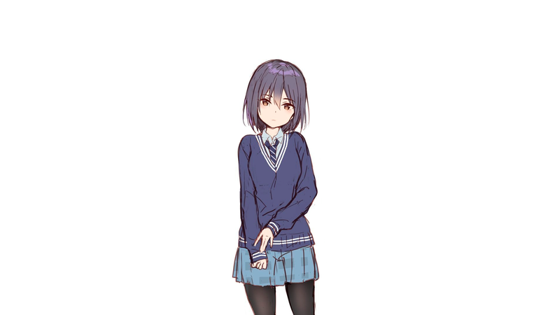 绝美二次元少女壁纸合集 纯白背景超养眼