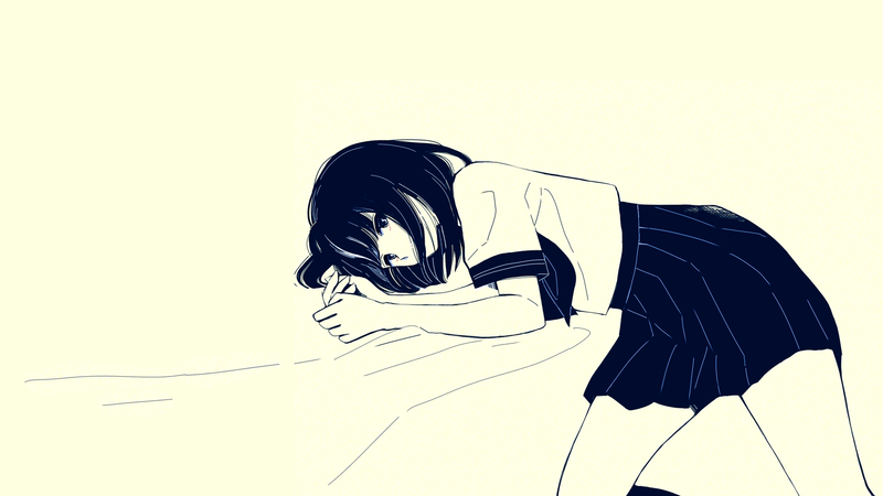 一组极简风动漫少女壁纸合集