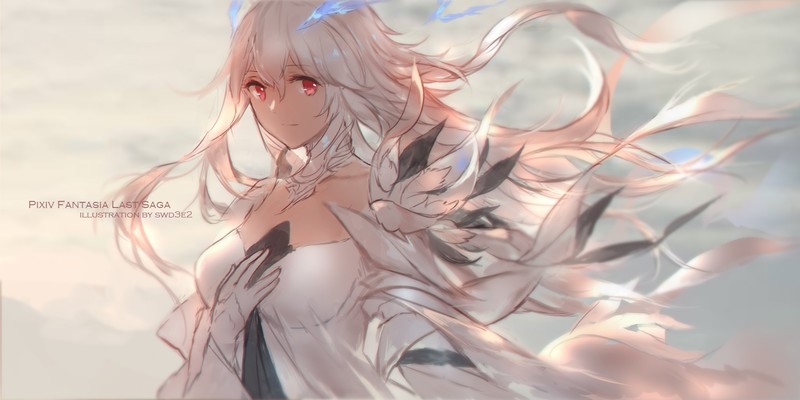 Pixiv画师笔下的金发红眼幻想少女涂鸦合集