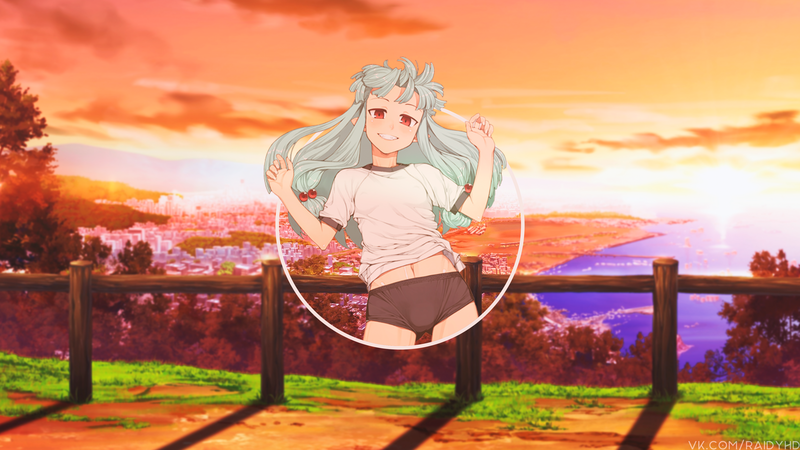 这款画中画效果的动漫少女壁纸太绝了