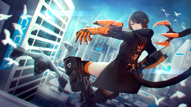 赛博都市里的黑发少女壁纸合集