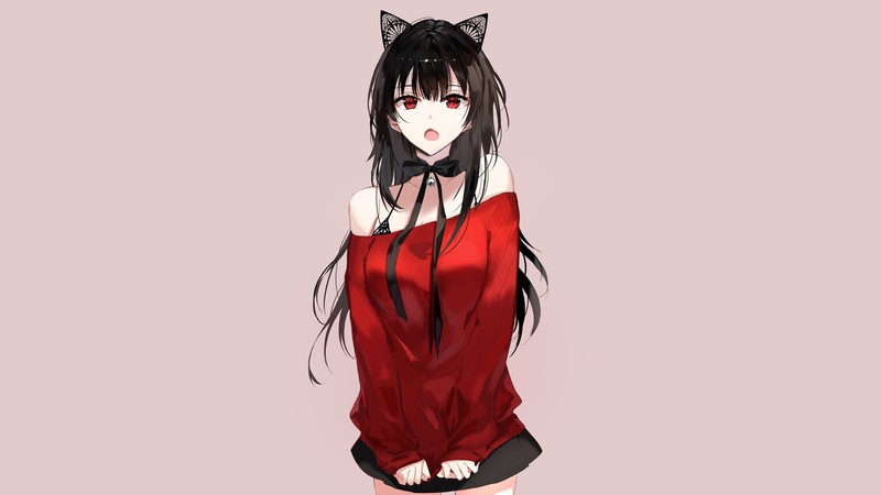 绝美红发红眼动漫少女壁纸合集