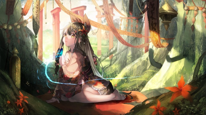 动漫黄眼黑发少女壁纸合集