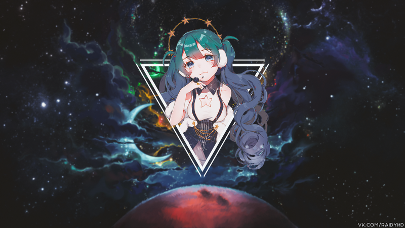 银发蓝眼二次元少女 画中画壁纸