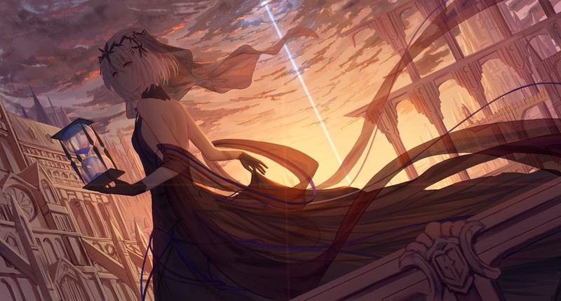 动漫少女壁纸合集 二次元幻想少女 沙漏主题高清壁纸